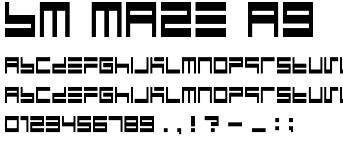 BM maze A9 font
